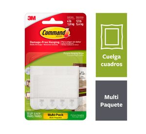 Tiras para colgar cuadros Pack Pequeño y Mediano 14 pares blanco