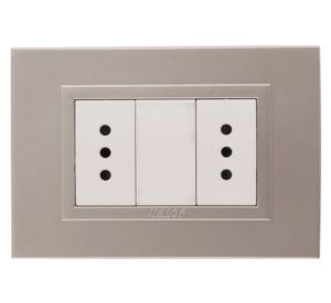 Conjunto enchufe doble Zen metal oro Kalop