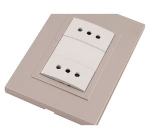 Conjunto enchufe doble Zen metal oro Kalop