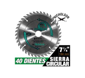 Disco sierra circular 7 1/4'' 40 dientes Nicholson