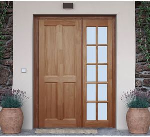 Mampara Pino Radiata Sevillana 50x200 cm Vidrio Multimarca.