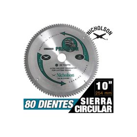 Disco sierra circular 10'' 80 dientes 810080N Nicholson