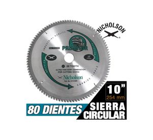 Disco sierra circular 10'' 80 dientes 810080N Nicholson