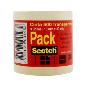 Cinta transparente 18 mm 30 m 3 unidades Scotch