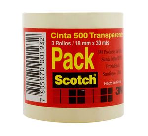 Cinta transparente 18 mm 30 m 3 unidades Scotch