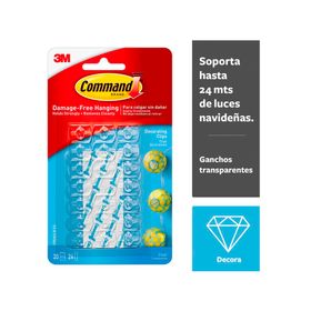 Mini ganchos decorativos transparentes Command