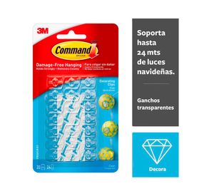 Mini ganchos decorativos transparentes Command