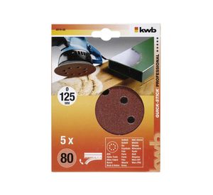 Disco de pulir para lijadora 5'' grano 80 pack 5 unidades KWB