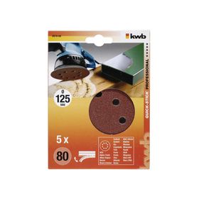 Disco de pulir para lijadora 5'' grano 80 pack 5 unidades KWB