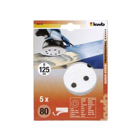 Disco de pulir para lijadora 5'' grano 80 pack 5 unidades KWB