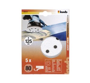 Disco de pulir para lijadora 5'' grano 80 pack 5 unidades KWB