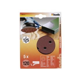 Disco de pulir para lijadora 5'' grano 120 pack 5 unidades KWB