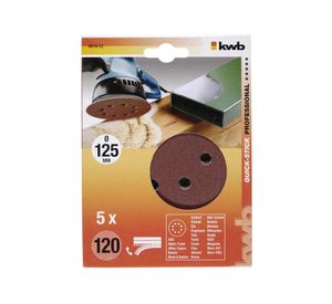 Disco de pulir para lijadora 5'' grano 120 pack 5 unidades KWB