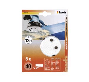 Disco de pulir para lijadora 5'' grano 40 pack 5 unidades KWB