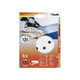 Disco de pulir para lijadora 5'' grano 120 pack 5 unidades KWB