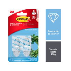 Gancho ovalado Mediano transparente Command