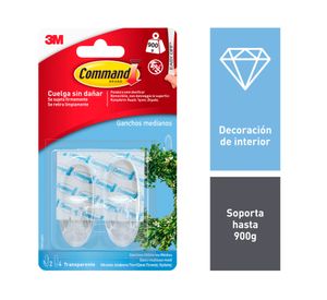 Gancho ovalado Mediano transparente Command