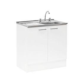 Mueble base lavaplatos 80 cm EI 2 puertas blanco Mobikit
