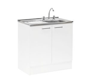 Mueble base lavaplatos 80 cm EI 2 puertas blanco Mobikit