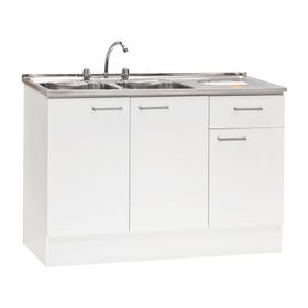 Mueble base lavaplatos ED 3 puertas 1 cajón blanco Mobikit