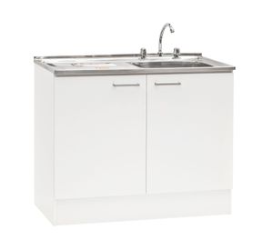 Mueble base lavaplatos 100 cm EI 2 puertas blanco Mobikit
