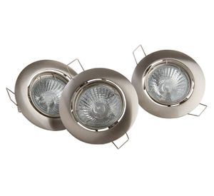 Kit foco GU10 8.4 cm Basculante níquel mate 3 unidades ByP