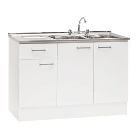 Mueble base lavaplatos EI 3 puertas 1 cajón blanco Mobikit