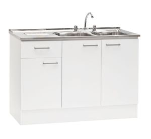 Mueble base lavaplatos EI 3 puertas 1 cajón blanco Mobikit