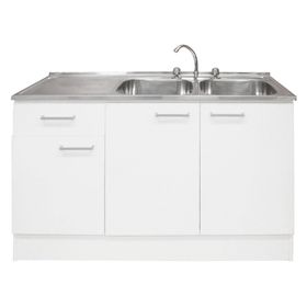 Mueble base lavaplatos EI 3 puertas 1 cajón blanco Mobikit