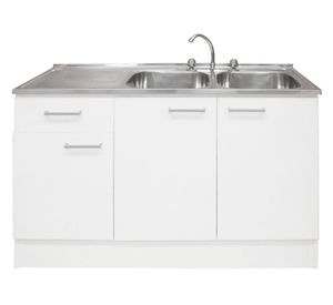 Mueble base lavaplatos EI 3 puertas 1 cajón blanco Mobikit