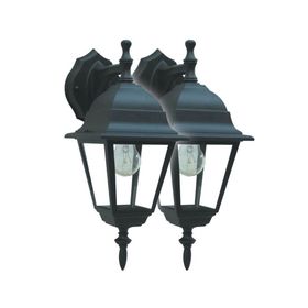 Farol pared 1L E27 negro 2 unidades Abitare
