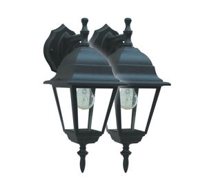 Farol pared 1L E27 negro 2 unidades Abitare