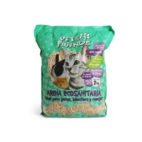 Arena eco sanitaria gatos hámster conejos 2 kg Pets&Friends