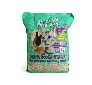 Arena eco sanitaria gatos hámster conejos 2 kg Pets&Friends
