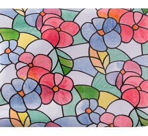 Papel autoadhesivo 2x0,45 m flores rojas Muresco