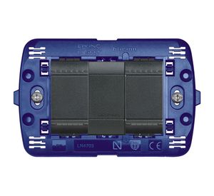 Placa semiarmada interruptor doble 16A antracita Bcitino