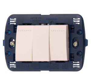 Placa semiarmada interruptor doble 9/12 blanco Bticino