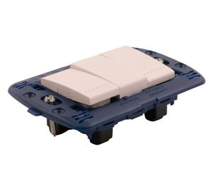Placa semiarmada interruptor doble 9/12 blanco Bticino