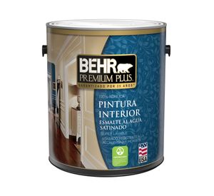Esmalte al agua interior Satinado blanco Behr Premium Plus Galón