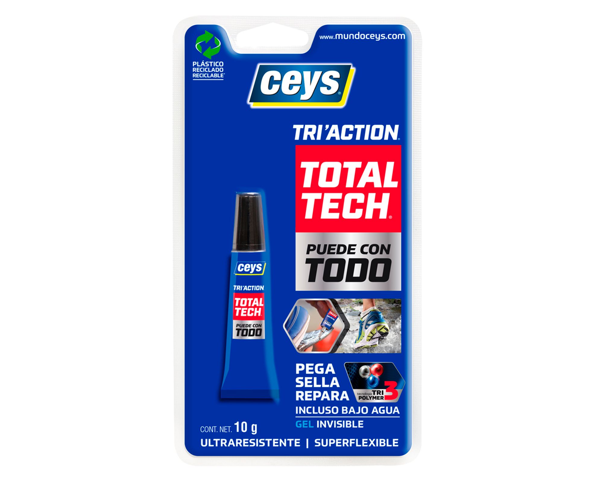Adhesivo sellador 10 gr Total Tech Triaction transparente Ceys
