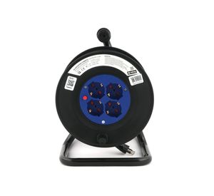 Alargador carrete 4 posiciones 25 m negro/azul Rittig