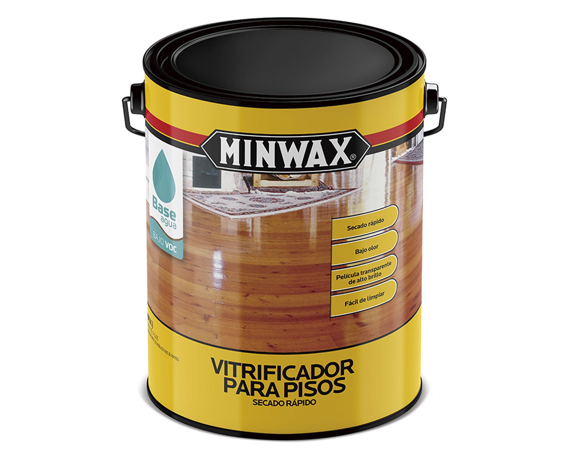 Vitrificador para Pisos 1 Galón Transparente Alto Brillo Minwax