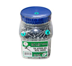 Tornillo autoperforante hexagonal metal/madera 10x1 1/2'' balde 300 + mag Imporper