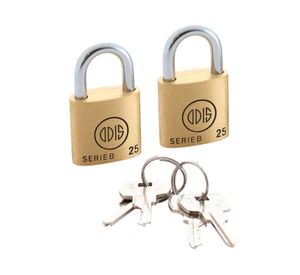 Pack 2 candados estándar interior bronce 25mm SB Odis