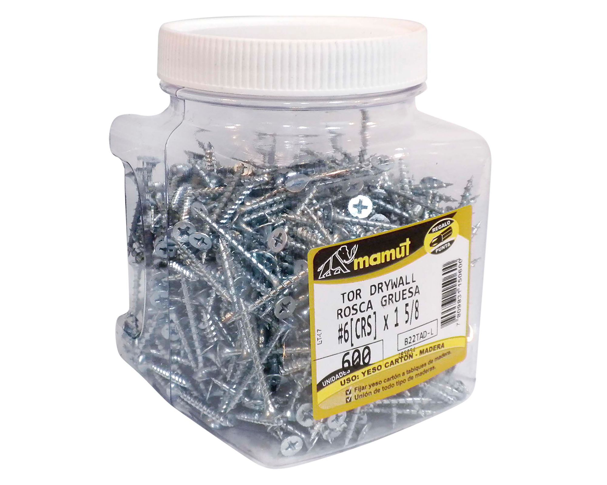 Tornillo Volcanita Roscalata gruesa N°6 x 1 5/8'' CRS zincado 100