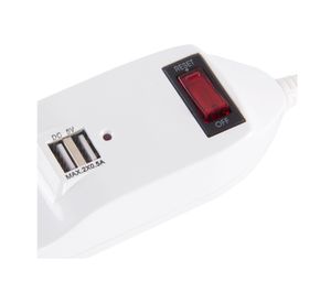 Alargador múltiple 1.5 m ME-3706 2500w 2 puertos usb 6 posiciones Macrotel