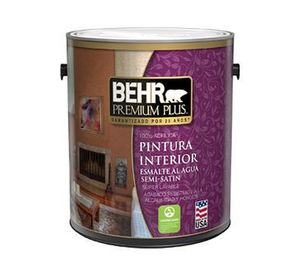 Esmalte al agua interior Semi-Satinado blanco Behr Premium Plus Galón