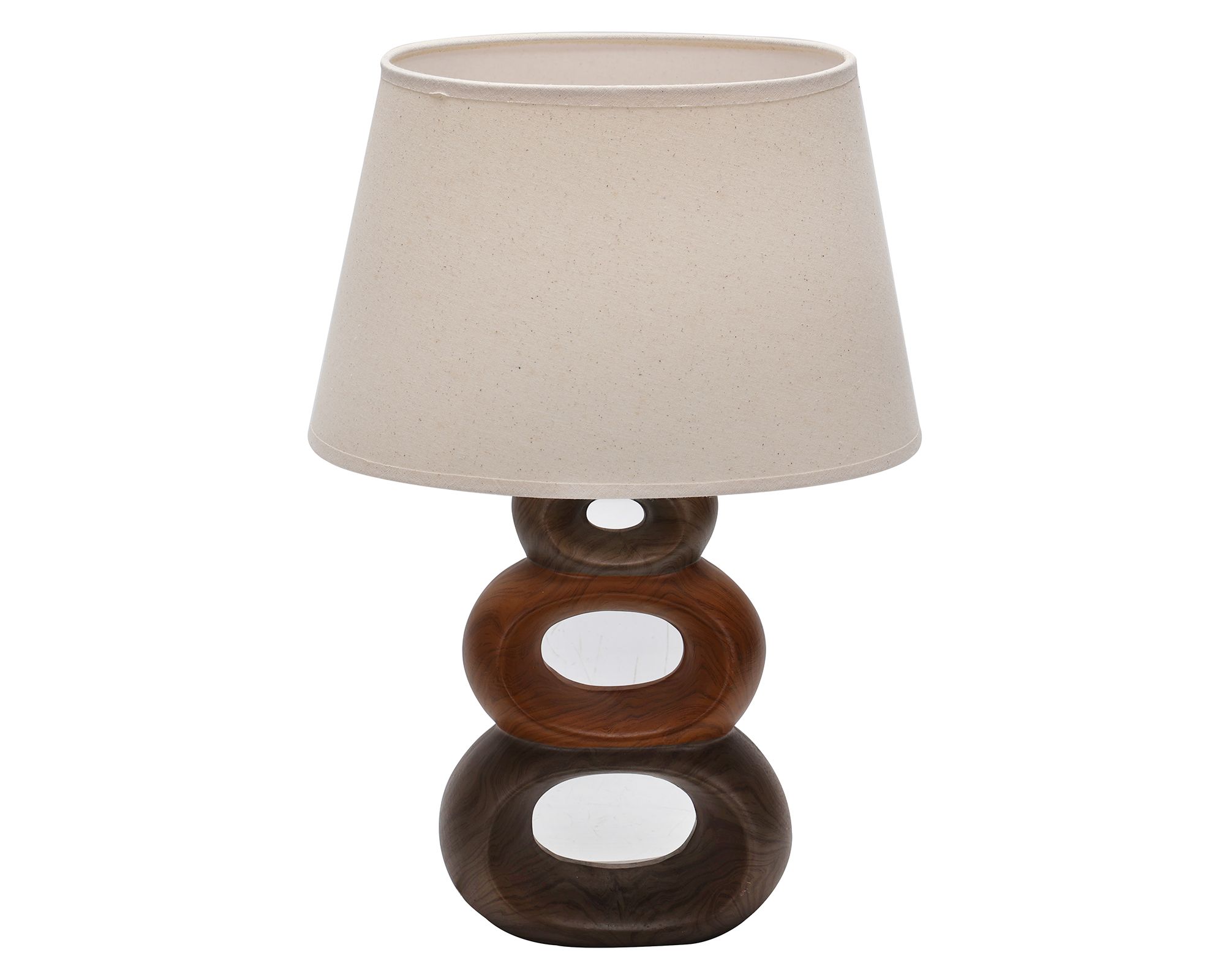 Lámpara sobremesa 1L 60W E27 Aros blanco/café a $18.990