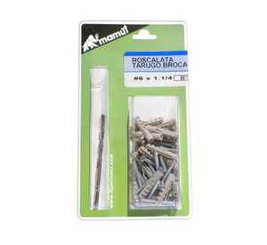 Broca + roscalata #6x1 1/4''+ tarugo 20 unidades Mamut.