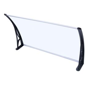 Alero listo protección policarbonato transparente Curvo 70x120 cm